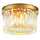 11.8 In. 4-Light Gold Finish Drum Style Flush Mount with Crystal Accents and No Bulbs Included