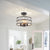 Modern 12.6 in. 4-Light Round Black Drum Semi Flush Mount Ceiling Light with Clear Crystal Glass With No Bulbs Included