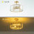 15 in. 3-Light Gold Crystal Semi Flush Mount Ceiling Light with Clear Glass Shade for Living Room No Bulbs Included