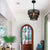 Boho 1-Light Hand-Woven Rattan Round Pendant Black Chandelier for Kitchen Island, Living Room, with No Bulbs Included