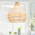 1-Light White Hand-Woven Rattan Bohemian Chandelier for Dining Living Bedroom Kitchen Farmhouse no bulbs included