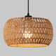 Handmade Woven Rattan 1-Light Chandelier, Woven Lamp Shade for Kitchen, Hallway, Bedroom, Dining, No Bulbs Included