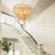 Boho 6-Light Brass Hand-Woven Rattan Round Pendant Chandelier for Kitchen Island, Living Room, with No Bulbs Included