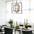 Modern 3-Light Black and Gold Dimmable Lantern Square Chandelier for Kitchen Island Living Room with No Bulbs Included