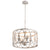 Farmhouse 4-Light Rustic White Dimmable Drum Chandelier for Kitchen Island and Living Room Bulbs Not Included