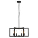 Farmhouse 6-Light Candle-Style Geometric Square/Rectangle Chandeliers for Living Room and Foyer with No Bulbs Included